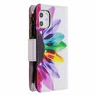 For iPhone 12 mini Colored Drawing Pattern Zipper Horizontal Flip Leather Case with Holder & Card Slots & Wallet(Sun Flower) - 3