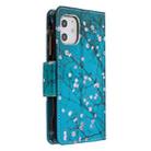 For iPhone 12 mini Colored Drawing Pattern Zipper Horizontal Flip Leather Case with Holder & Card Slots & Wallet(Plum Blossom) - 3