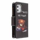 For iPhone 12 mini Colored Drawing Pattern Zipper Horizontal Flip Leather Case with Holder & Card Slots & Wallet(Bear) - 3