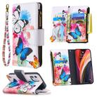 For iPhone 12 mini Colored Drawing Pattern Zipper Horizontal Flip Leather Case with Holder & Card Slots & Wallet(Two Butterflies) - 1