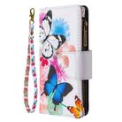 For iPhone 12 mini Colored Drawing Pattern Zipper Horizontal Flip Leather Case with Holder & Card Slots & Wallet(Two Butterflies) - 2