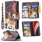 For iPhone 12 / 12 Pro Colored Drawing Pattern Zipper Horizontal Flip Leather Case with Holder & Card Slots & Wallet(Flower Elephants) - 1