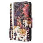 For iPhone 12 / 12 Pro Colored Drawing Pattern Zipper Horizontal Flip Leather Case with Holder & Card Slots & Wallet(Flower Elephants) - 2