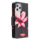 For iPhone 12 / 12 Pro Colored Drawing Pattern Zipper Horizontal Flip Leather Case with Holder & Card Slots & Wallet(Lotus) - 3