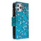 For iPhone 12 / 12 Pro Colored Drawing Pattern Zipper Horizontal Flip Leather Case with Holder & Card Slots & Wallet(Plum Blossom) - 3