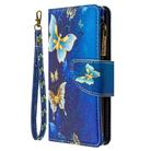 For iPhone 12 / 12 Pro Colored Drawing Pattern Zipper Horizontal Flip Leather Case with Holder & Card Slots & Wallet(Gold Butterfly) - 2