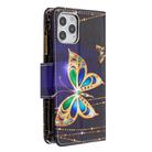 For iPhone 12 / 12 Pro Colored Drawing Pattern Zipper Horizontal Flip Leather Case with Holder & Card Slots & Wallet(Big Butterfly) - 2