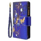 For iPhone 12 / 12 Pro Colored Drawing Pattern Zipper Horizontal Flip Leather Case with Holder & Card Slots & Wallet(Purple Butterfly) - 2