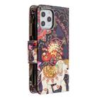 For iPhone 12 Pro Max Colored Drawing Pattern Zipper Horizontal Flip Leather Case with Holder & Card Slots & Wallet(Flower Elephants) - 2