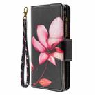 For iPhone 12 Pro Max Colored Drawing Pattern Zipper Horizontal Flip Leather Case with Holder & Card Slots & Wallet(Lotus) - 1
