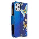 For iPhone 12 Pro Max Colored Drawing Pattern Zipper Horizontal Flip Leather Case with Holder & Card Slots & Wallet(Gold Butterfly) - 2