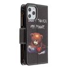 For iPhone 12 Pro Max Colored Drawing Pattern Zipper Horizontal Flip Leather Case with Holder & Card Slots & Wallet(Bear) - 2
