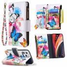 For iPhone 12 Pro Max Colored Drawing Pattern Zipper Horizontal Flip Leather Case with Holder & Card Slots & Wallet(Two Butterflies) - 1
