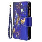 For iPhone 12 Pro Max Colored Drawing Pattern Zipper Horizontal Flip Leather Case with Holder & Card Slots & Wallet(Purple Butterfly) - 1