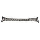 For Apple Watch 46mm / 49mm / 45mm / 44mm Colored Diamond Cat Stainless Steel Watch Band(Black) - 1