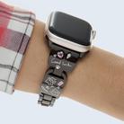 For Apple Watch 46mm / 49mm / 45mm / 44mm Colored Diamond Cat Stainless Steel Watch Band(Black) - 2