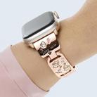 For Apple Watch 46mm / 49mm / 45mm / 44mm Colored Diamond Cat Stainless Steel Watch Band(Rose Gold) - 2