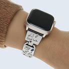 For Apple Watch 46mm / 49mm / 45mm / 44mm Colored Diamond Cat Stainless Steel Watch Band(Silver) - 2