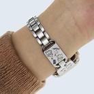 For Apple Watch 46mm / 49mm / 45mm / 44mm Colored Diamond Cat Stainless Steel Watch Band(Silver) - 3