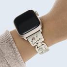For Apple Watch 46mm / 49mm / 45mm / 44mm Colored Diamond Cat Stainless Steel Watch Band(Starlight) - 2
