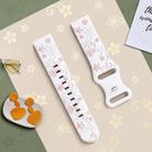 20mm Two Color Bauhinia Embossed Silicone Watch Band(White Pink) - 2