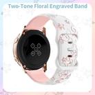 20mm Two Color Bauhinia Embossed Silicone Watch Band(White Pink) - 3