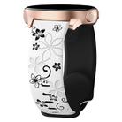 20mm Two Color Bauhinia Embossed Silicone Watch Band(White Black) - 1