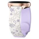 20mm Two Color Bauhinia Embossed Silicone Watch Band(White Purple) - 1