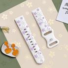 20mm Two Color Bauhinia Embossed Silicone Watch Band(White Purple) - 2