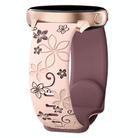 20mm Two Color Bauhinia Embossed Silicone Watch Band(Pink+Smoke Purple) - 1