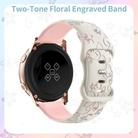 20mm Two Color Bauhinia Embossed Silicone Watch Band(Starlight Pink) - 3
