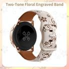 20mm Two Color Bauhinia Embossed Silicone Watch Band(Starlight Brown) - 3