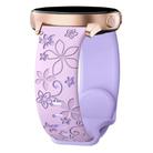 20mm Two Color Bauhinia Embossed Silicone Watch Band(Lavender+Violet) - 1
