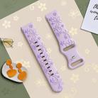 20mm Two Color Bauhinia Embossed Silicone Watch Band(Lavender+Violet) - 2