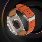 For Apple Watch 46mm / 49mm / 45mm / 44mm Titanium Buckle Nappa Genuine Leather Watch Band(Orange) - 2