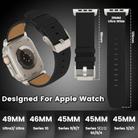 For Apple Watch 46mm / 49mm / 45mm / 44mm Titanium Buckle Nappa Genuine Leather Watch Band(Black) - 3