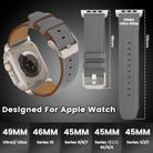 For Apple Watch 46mm / 49mm / 45mm / 44mm Titanium Buckle Nappa Genuine Leather Watch Band(Grey) - 3