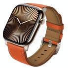 For Apple Watch 42mm / 41mm / 40mm / 38mm Titanium Buckle Nappa Genuine Leather Watch Band(Orange) - 1