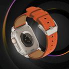 For Apple Watch 42mm / 41mm / 40mm / 38mm Titanium Buckle Nappa Genuine Leather Watch Band(Orange) - 2