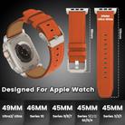 For Apple Watch 42mm / 41mm / 40mm / 38mm Titanium Buckle Nappa Genuine Leather Watch Band(Orange) - 3
