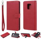 For Xiaomi Redmi 10X 5G / 10X Pro 5G 2 in 1 Solid Color Detachable PU Leather Case with Card Slots & Magnetic Holder & Photo Frame & Wallet & Strap(Red) - 1