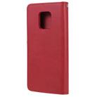 For Xiaomi Redmi 10X 5G / 10X Pro 5G 2 in 1 Solid Color Detachable PU Leather Case with Card Slots & Magnetic Holder & Photo Frame & Wallet & Strap(Red) - 4