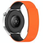 22mm Cloud Wood Grain Silicone Magnetic Watch Band(Orange Black) - 2