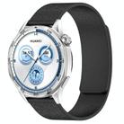 22mm Cloud Wood Grain Silicone Magnetic Watch Band(Black) - 1