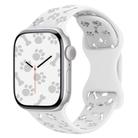 For Apple Watch 46mm / 49mm / 45mm / 44mm Dog Paw Bones Butterfly Buckle Silicone Watch Band(White) - 1