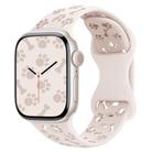 For Apple Watch 46mm / 49mm / 45mm / 44mm Dog Paw Bones Butterfly Buckle Silicone Watch Band(Light Peach Pink) - 1