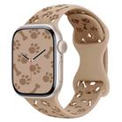 For Apple Watch 46mm / 49mm / 45mm / 44mm Dog Paw Bones Butterfly Buckle Silicone Watch Band(Milk Tea) - 1