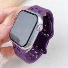 For Apple Watch 46mm / 49mm / 45mm / 44mm Dog Paw Bones Butterfly Buckle Silicone Watch Band(Dark Purple) - 2