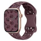 For Apple Watch 46mm / 49mm / 45mm / 44mm Dog Paw Bones Butterfly Buckle Silicone Watch Band(Smoky Purple) - 1
