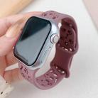 For Apple Watch 46mm / 49mm / 45mm / 44mm Dog Paw Bones Butterfly Buckle Silicone Watch Band(Smoky Purple) - 2